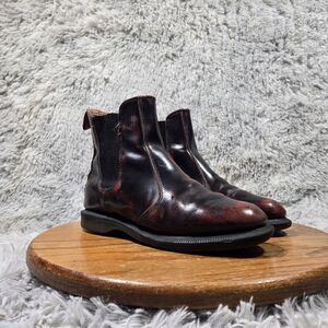 Dr. Martens Flora Womens Size 7 Cherry Red Leather Slip On Ankle Chelsea Boots